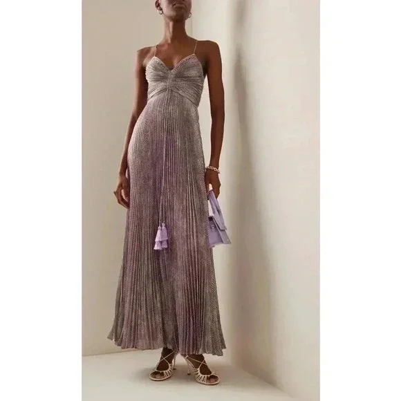 $997 Alexis Womens Purple Spaghetti Strap Sweetheart Neck Lined Maxi Dre… - Picture 5 of 16